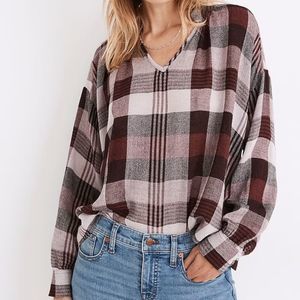 Madewell Highroad Popover Shirt Schorr Plaid Size Small
